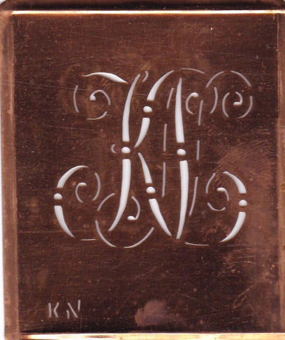 KN - Alte verschlungene Monogramm Stick Schablone