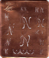www.knopfparadies.de - KN - Antike Stickschablone aus Kupferblech