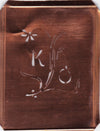 KO - Hübsche, verspielte Monogramm Schablone Blumenumrandung
