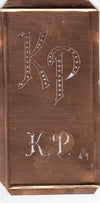 KP - Alte Monogramm Schablone zum Sticken