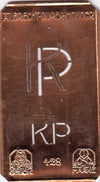 KP - Kleine Monogramm-Schablone in Jugendstil-Schrift