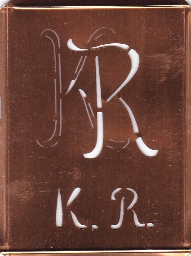 KR - Stickschablone für 2 verschiedene Monogramme