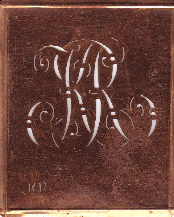 KR - Alte verschlungene Monogramm Stick Schablone