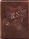 KS - Seltene Stickvorlage - Uralte Wäscheschablone mit Wappen - Medaillon