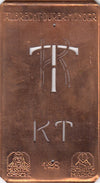 KT - Kleine Monogramm-Schablone in Jugendstil-Schrift
