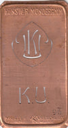 KU - Alte Jugendstil Stickschablone - Medaillon-Design