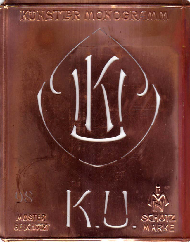 KU - Besondere Jugendstil Monogrammschablone