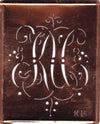 KU - Alte Monogramm Schablone mit nostalgischen Schnörkeln