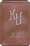 KU - Alte sachlich designte Monogrammschablone zum Sticken