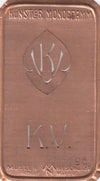 KV - Alte Jugendstil Stickschablone - Medaillon-Design