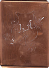 LA - Seltene Stickvorlage - Uralte Wäscheschablone mit Wappen - Medaillon