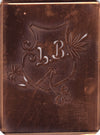 LB - Seltene Stickvorlage - Uralte Wäscheschablone mit Wappen - Medaillon