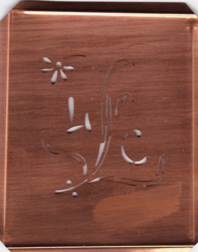 LC - Hübsche, verspielte Monogramm Schablone Blumenumrandung