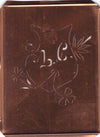 LC - Seltene Stickvorlage - Uralte Wäscheschablone mit Wappen - Medaillon