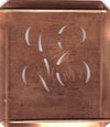 LE - Hübsche alte Kupfer Schablone mit 3 Monogramm-Ausführungen