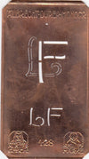 LF - Kleine Monogramm-Schablone in Jugendstil-Schrift