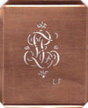 LF - Kupferschablone mit kleinem verschlungenem Monogramm