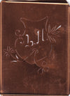 LH - Seltene Stickvorlage - Uralte Wäscheschablone mit Wappen - Medaillon