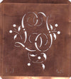 LJ - Alte Schablone aus Kupferblech mit klassischem verschlungenem Monogramm 