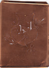 LJ - Seltene Stickvorlage - Uralte Wäscheschablone mit Wappen - Medaillon