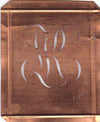 LK - Hübsche alte Kupfer Schablone mit 3 Monogramm-Ausführungen