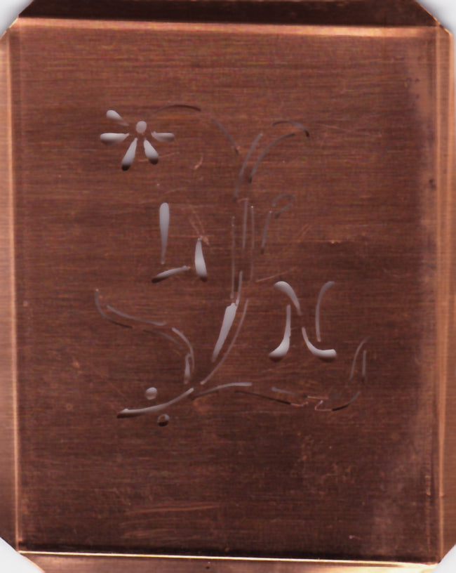 LN - Hübsche, verspielte Monogramm Schablone Blumenumrandung