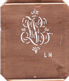 LN - Kupferschablone mit kleinem verschlungenem Monogramm