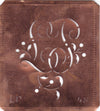 LP - Alte Schablone aus Kupferblech mit klassischem verschlungenem Monogramm 