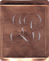 LP - Hübsche alte Kupfer Schablone mit 3 Monogramm-Ausführungen