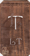 LT - Kleine Monogramm-Schablone in Jugendstil-Schrift