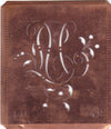LU - Alte Schablone aus Kupferblech mit klassischem verschlungenem Monogramm 