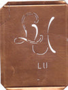 LU - 90 Jahre alte Stickschablone für hübsche Handarbeits Monogramme