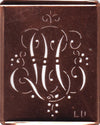 LU - Alte Monogramm Schablone mit nostalgischen Schnörkeln