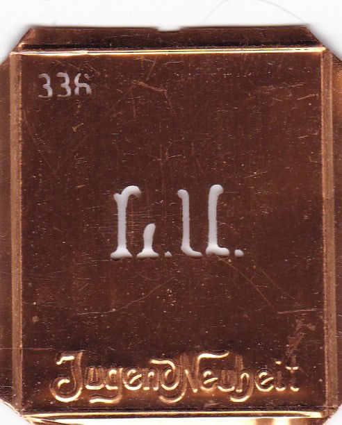 LU - Kleine Monogramm Schablone zum Besticken von Herrenhemden