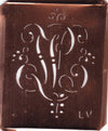 LV - Antiquität aus Kupferblech zum Sticken von Monogrammen und mehr