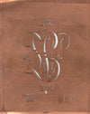 LV - Alte Monogrammschablone aus Kupfer