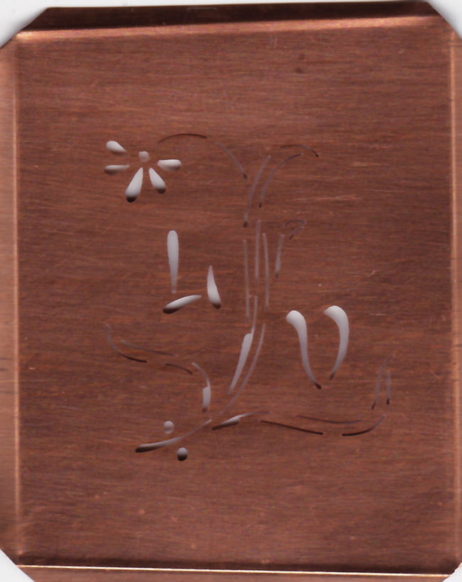 LV - Hübsche, verspielte Monogramm Schablone Blumenumrandung