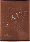 LV - Seltene Stickvorlage - Uralte Wäscheschablone mit Wappen - Medaillon