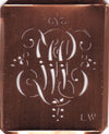 LW - Antiquität aus Kupferblech zum Sticken von Monogrammen und mehr