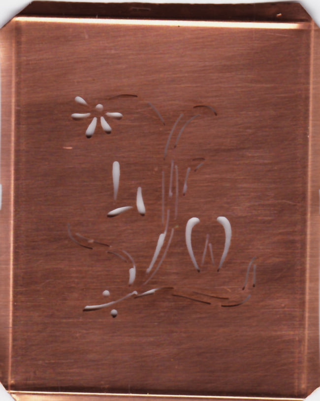 LW - Hübsche, verspielte Monogramm Schablone Blumenumrandung