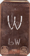 LW - Kleine Monogramm-Schablone in Jugendstil-Schrift
