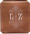 LZ - Besonders hübsche alte Monogrammschablone