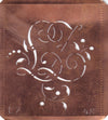 LZ - Alte Schablone aus Kupferblech mit klassischem verschlungenem Monogramm 