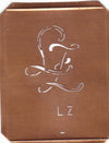 LZ - 90 Jahre alte Stickschablone für hübsche Handarbeits Monogramme