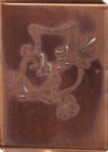 LZ - Seltene Stickvorlage - Uralte Wäscheschablone mit Wappen - Medaillon