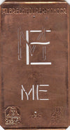 ME - Kleine Monogramm-Schablone in Jugendstil-Schrift