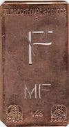 MF - Kleine Monogramm-Schablone in Jugendstil-Schrift