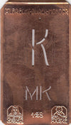 MK - Kleine Monogramm-Schablone in Jugendstil-Schrift