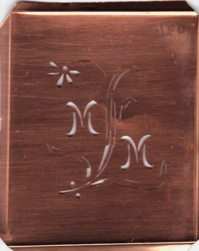 MM - Hübsche, verspielte Monogramm Schablone Blumenumrandung