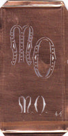 MO - Alte Monogramm Schablone zum Sticken